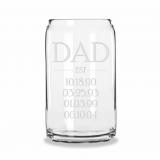 Dad Est | Personalized 16oz Beer Can Glass